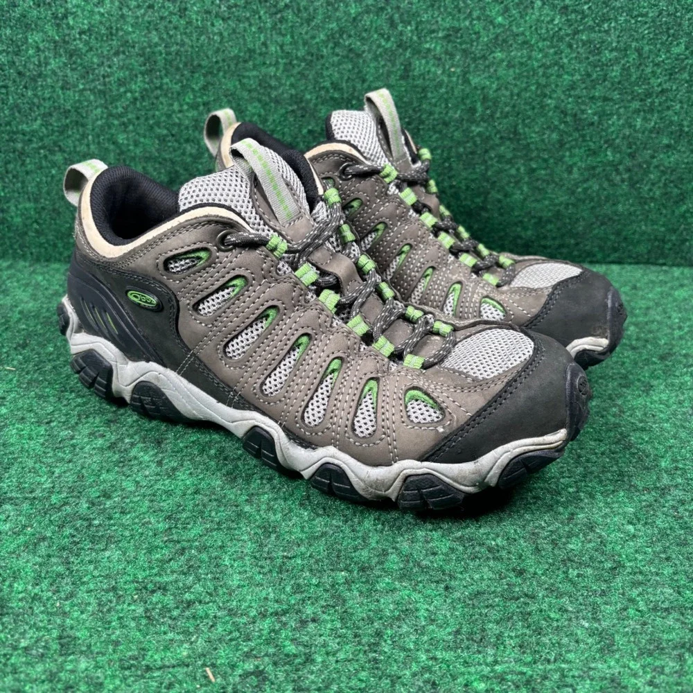 Oboz Sawtooth Low Womens Hiking Shoes Brown Grey Green EG20602 Size 8.5